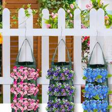 [1pc UV Hanging Flower Planter] 1pcsHanging Flower Strawberry Planting Bags, Planting Fruits, Herbs, Flowers, UV Treatment, Green, 8 Planting Openings - Multicolor - View 2