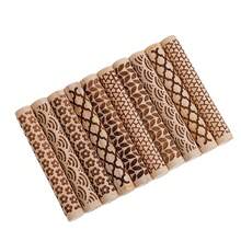 1 Set Wooden Clay Tools - Wooden Rolling Pin, Clay Press, Printing Rod, Large Area Embossing Mold - Multicolor - View 4