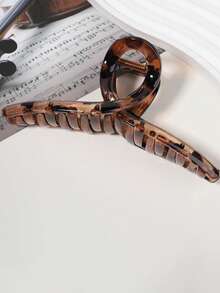 1/2个豹纹复古优雅发髻夹，别致的豹纹印花设计，时尚有型，适合日常佩戴 - 彩色 - 查看 8