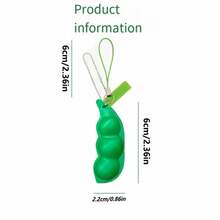 Pea Pod Squeeze Fidget Keychain - Edamame Stress Relief Toy For Skin Picking & Anxiety, Portable 2-Color Decompression Pea Bean Keyring, Fun Party Favor & Sensory Toy For All Ages(Light Green) - Green - View 8