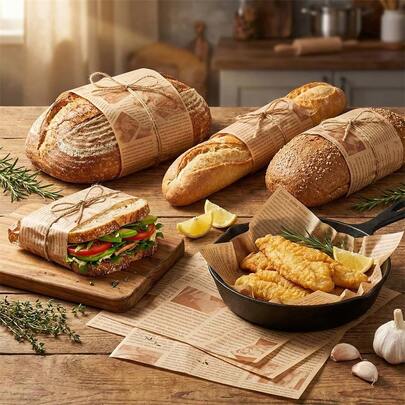 200 tờ giấy chống dầu mỡ hình vuông màu nâu, giấy thấm dầu nhà bếp, giấy thấm dầu dùng trong quá trình lên men, giấy gói bánh mì kẹp thịt, khoai tây chiên, giấy thấm dầu, giấy lót chống dầu, giấy thấm dầu kiểu báo Anh, dùng cho khoai tây chiên, bánh mì kẹp thịt, gà rán, bánh mì, giấy thấm dầu khay nướng, giấy thấm dầu nướng BBQ, giấy thấm dầu thương mại dùng trong nhà bếp, giấy lót bánh mì kẹp thịt nướng bằng nồi chiên không dầu, màng thấm dầu, đồ dùng nhà bếp gia dụng