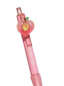 1支/4支装冰爽多汁葡萄/桃子香味笔吊坠，高品质按动式圆珠笔，黑色速干墨水，学生返校必备文具 - A - 查看 10