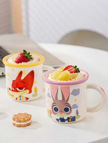 Disney Ceramic Water Cup, Premium Ceramic, Vibrant Printed Patterns, Ergonomic Handle, Non-Slip Base, Easy To Clean, Home, Office, Kitchen, Dining, Study, Daily Use, Collection, Disney Fans, Anime Enthusiasts, Holiday Gifts, Birthday Gifts, Family & Friends Gifts - Multicolor - View 3