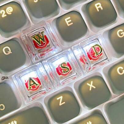 1pc Metal Letter Keycaps, Game Keys ASDW Are Suitable For Cross-Axis Mechanical Keyboards - Made Of ABS Resin, With A Business Style, OEM Level