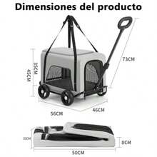 Carriola para mascotasCarreola para perritos Con mango de extracción extensible Diseño compacto Fácil de usar para un viaje conveniente para perros y gatos pequeños Rosa - Rosa - Ver 7