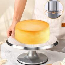 12-Inch Non-Slip Rotating Cake Turntable, Aluminum Alloy Cake Decorating Stand, Bakery Decorating Tool - View 3