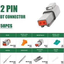 德驰连接器套件 IP67 - 2 3 4 6 8 12 针 DT 连接器 1 套，带 16 号实心触点，适用于汽车、船舶、卡车、摩托车等汽车电气线束连接器 - Deutsch - 查看 13