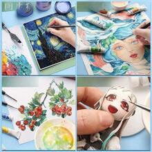 10 Piece Wood Detail Painting Brush Set Miniature Brushes With Triangular Handles For Fine Detail And Art Painting - Acrylic, Watercolor, Oil Painting, Acrylic Paint Pens, Chalk Set, Art Painting Pen Set, Boutique Art Brushes - 10pcs - View 8