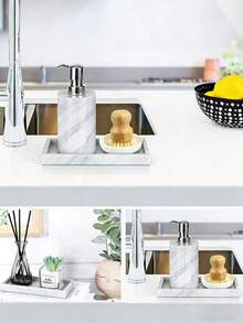 1pc Silicone Bathroom Tray Set, Rectangular, Shatterproof & Flexible, 7.8" X 7.8" Silicone Soap Dish Tray, Can Hold Tissues, Candles, Towels, Plants, Perfumes & Keys, Boho Style, Suitable For Vacation, Beach, Bathroom & Bedroom, Large Capacity - Multicolor - View 7