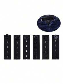 5pcs Elastic Waist Belt Extender, Adjustable Pants Waist Extender, Maternity Pants Waist Extender With Elastic Button - Black - View 5