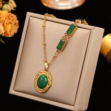 1件不锈钢项链，波西米亚风格彩色水晶吊坠，18K镀金，时尚首饰配饰，优雅女士饰品 - 項鍊 - 查看 7