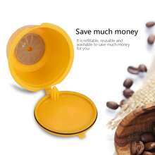 Paquete de 5 filtros reutilizables para cápsulas de café - PP alimentario y acero inoxidable 304, recargables y respetuosos con el medio ambiente (amarillo), accesorios para el servicio de café - Ver 4