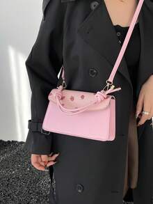 A Retro-Style, 2026 New Model Elegant And Minimalist Classic Ladies Crossbody Bag - Pink - View 10