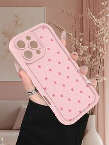 淡粉色小爱心印花图案，创意个性，流行经典甜美可爱风格，适合作为礼物送给朋友、家人、爱人，生日礼物、斋月礼物、情人节礼物。磨砂质感，带摄像头保护，全方位防护，防尘防水软壳，兼容 17/16/15/14/13/12/11/Pro/Pro Max/X/XR/XS/XS Max/7/8/Plus。 - 粉色 - 查看 5
