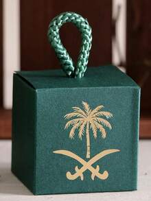1/5/10 Caja de regalo exclusiva para el Día Nacional de Arabia Saudita, caja de caramelos con estampado en caliente para las vacaciones de Medio Oriente en Arabia Saudita, caja con diseño de palmera en stock - Multicolor - Ver 15