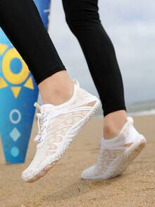 Zapatos de agua para exteriores unisex para parejas, de secado rápido y transpirables, zapatos de playa de cinco dedos para mujeres, antideslizantes para natación - Blanco - Ver 5