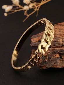 1pc Polished Chain Link Stainless Steel Bangle, Versatile Elegant Luxury Aesthetic, Suitable For Women's Daily And Party Wear, Gift For Girlfriend, Material, Timeless Classic Design, Minimalist Style For Daily Wear - Chain Bracelet - View 8