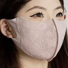 4pcs Lace Ear Hook Face Mask, Halloween & Christmas Costume Mask, New Year Gift, Thin Lace Mask, Outdoor Dust-Proof Sunscreen Mask, Summer Mask - Multicolor - View 6