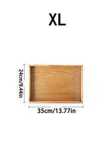 1个黑色木质长方形/圆形托盘，家用餐盘，酒店餐厅咖啡盘，茶盘，水果、寿司、牛排、面包、甜点木质展示盘，透明纹理杯垫 - 淺木色 - 查看 13