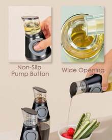 Oil Dispenser Bottle, 17oz Olive Oil Dispenser Oil Sprayer, Clear Glass Refillable Oil And Vinegar Dispenser Bottle With Measuring Scale Pump For Kitchen, Cooking, Salads, Baking Frying - View 3