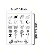 Waterproof Temporary Butterfly & Flower Tattoo Stickers, Long-Lasting 1-2 Weeks, Semi-Permanent Herbal Tattoo, Durable Makeup & Body Art, Unisex, Fashionable Body Art Stickers, Cool & Unique, Applicable To Arms, Chest, Shoulders - Black - View 5