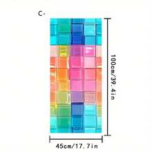 1/5 pièces Autocollants de fenêtre en mosaïque carrée de dopamine colorée, film de confidentialité à adsorption électrostatique réutilisable en PVC, convient pour les salles de bains, les bureaux, les pièces, les cuisines et la décoration d'intérieur. - Autocollant en verre dépoli - Voir 11