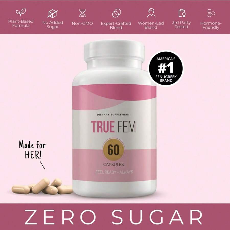 True Fem 13-In-1 Women's Botanical Capsules | Vegan Non-GMO Women's Daily Supplement | Plant-Based Blend | 60 Capsules (1 Bottle) - 1 瓶 - 查看 1