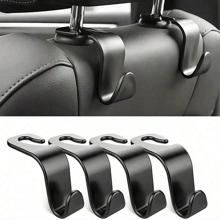 2PCS Car Hooks, Hidden Car Hooks For Headrests, Seat Backs, And Seat Backrests; Multifunctional Car Item Hooks - A - View 1