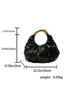 2026 New Niche Design Handbag For Women, Pleated Dumpling Bag, Retro Chic Commuter Cloud Bag - Black - View 3
