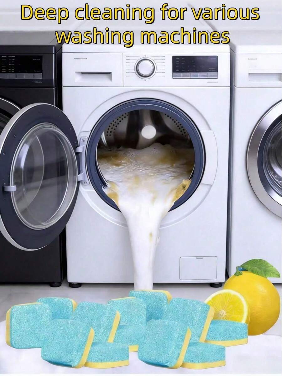 Washing Machine Cleaner Tablets - Washing Machine Drum Cleaner For Front Load & Top Load Washers, Deep Cleaning, Removes Odor & Grime, Compatible With All Washing Machines