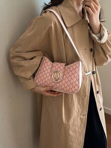 New Luxury Solid Color Versatile Women Shoulder Bag - Pink - View 3