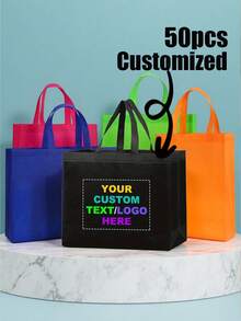 50 حقيبة هدايا غير منسوجة قابلة للتخصيص، مطبوعة بصور ونصوص، حقائب كبيرة قابلة لإعادة الاستخدام، مناسبة كأكياس هدايا، تذكارات، جميلة، رائعة، بسيطة، مضحكة، كاواييي، Y2K، بسيطة، للتنقل، كاجوال للعمل، أساسية، مخصصة، شخصية، فريدة، مخصصة للنساء، العائلة، الأصدقاء، الصديقة، للأعياد، للمناسبات، للعطلات/السفر، للخارج/الرحلات/السفر/التنزه/الملاعب/الرياضة/التسلق، للعمل/التنقل/المكتب، أكياس تخزين مخصصة - متعدد الألوان - مشاهدة 1