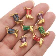 3 mặt dây chuyền hình giày bằng thép không gỉ, phụ kiện tự làm vòng cổ và bông tai. - mặt dây chuyền khởi động - Xem 9