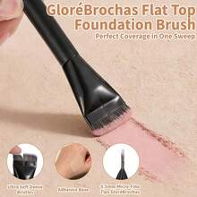 1支双头粉底修容刷，多功能修容化妆刷，专业化妆刷 - 黑色 - 查看 5