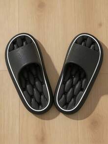 High Elastic EVA Material Slippers, Anti-Slip Quick Drying Massage Breathable Bathroom Slides For Men And Women - Black - View 7