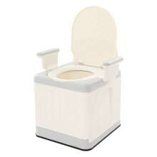 SENDERPICK Adult Potty Chair For Seniors Portable Toilet Bedside Commode Toilet - Grey and Beige - View 8