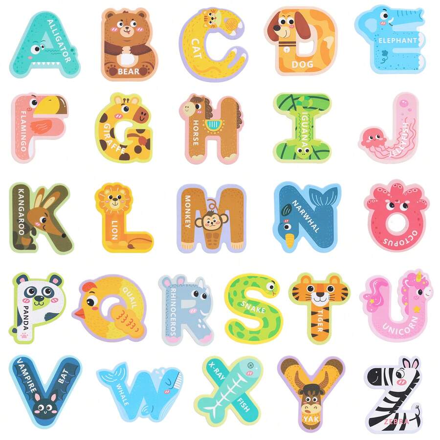 SHINDEL Magnetic Letters For Toddlers, 26 Large Animal Alphabet Magnets, Educational Learning Toys, Fridge Magnetic Letters Set - Multicolor - View 1