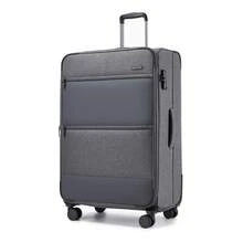 Soft Case Luggage 20 24 28 Inch 3 Piece Suitcase Set Carry On Cabin Check In Travel Bag TSA Lock Spinner Wheels Expandable Front Laptop Pocket - Grey - View 12