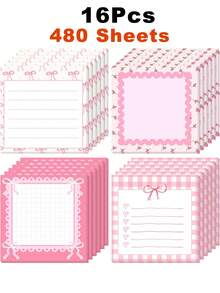 粉色蝴蝶结便签纸 可爱蝴蝶结便签本 趣味笔记本便签纸 冰箱贴 女孩文具 学校及办公用品 - 彩色 - 查看 9