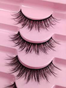 7对C型卷翘假睫毛 漫画假睫毛 娃娃假睫毛 尖刺假睫毛 纤细自然妆效假睫毛 柔软黑色睫毛梗 日韩cosplay妆容 - 黑色 - 查看 3