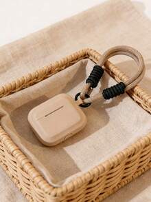 1 chiếc bao đựng tai nghe TPU kẻ sọc kaki + dây đeo cổ tay màu đen, chống thất lạc, di động, tương thích với Apple 1/2, Pro, Pro 2 và thế hệ thứ 4, Pro thế hệ thứ 3. - Màu Khaki - Xem 3