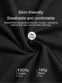 1pc Man S' Wolf Character Print Black TShirt, Crew Neck, Casual Cotton Tee, Medium Stretch Knit Fabric, Regular Fit For Boys& Man, Perfect For Spring/Summer/Fall - 黑色 - 查看 2