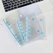 1本A8/A7/A6透明叶片笔记本，贴纸叶片笔记本，贴纸簿，照片卡夹，双扣软皮透明叶片笔记本，适用于手工DIY日记本、相册、贴纸簿、笔记本、计划本、学生学习用品和办公用品 - 1 Set - 查看 2