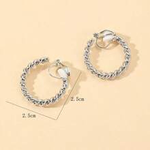 Yanxyad Simple Minimalist Hoop Ear Clip Fake Piercing Ear Jewelry Accessories For Women Girls Daily Wear Party Gift JJYY - Silver - View 7