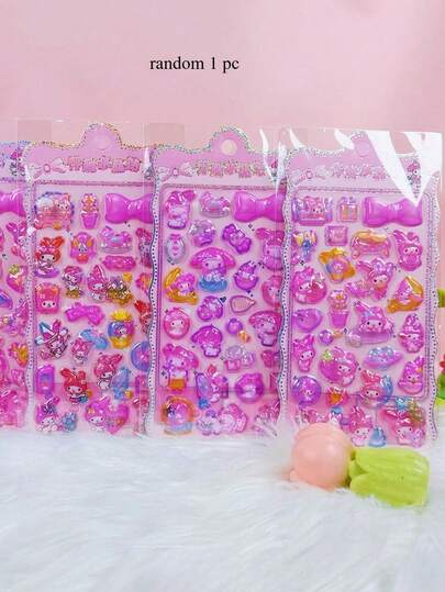 Hình dán hoạt hình Melody dễ thương, đồ trang trí điện thoại 3D thủ công đáng yêu, hình dán nghệ thuật và thủ công cho trẻ em, màu sắc và kiểu dáng ngẫu nhiên.