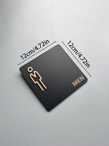 1个亚克力浴室标识牌，背面带粘胶，可直接粘贴在门上，表面安装，男女洗手间/厕所标识牌，浴室识别，时尚创意装饰设计，3D图标，男女通用洗手间门牌 - 彩色 - 查看 8