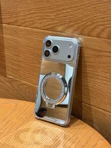 1pc Makeup Mirror Phone Case, Glitter Kickstand Phone Protective Cover Compatible With IPhone 11/12/12 Pro/12 Pro Max/13/13 Pro/13 Pro Max/14/14 Pro/14 Pro Max/15/15 Pro/15 Pro Max/16/16 Pro/16 Pro Max/16 Plus/17/17 Pro/17 Pro Max/17 AIR, , - Silver - View 8