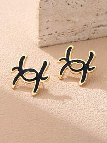 1 Pair Fashionable Elegant Asymmetrical Minimalist Stud Earrings, Suitable For Daily Wear - Multicolor - View 4