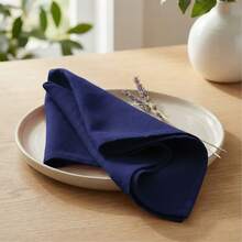 12pcs Solid Color Cloth Napkins, Washable Cotton Table Napkin For Household Dining Fall Autumn Decor Wedding Hotel 45*45cm - Navy Blue - View 1