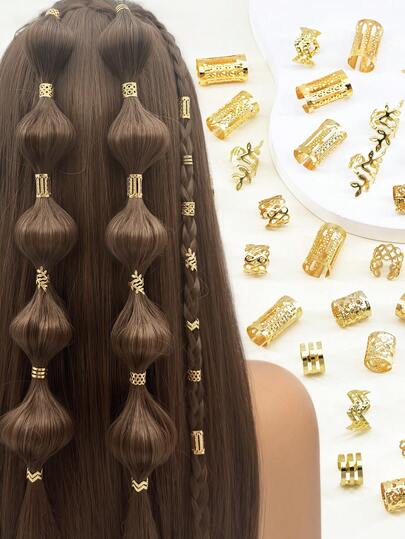 60 piezas de Clips y Lazos de Pelo de Metal, Ajustables, Adecuados para Peinados Trenzados, Elegantes y de Moda para Uso Diario